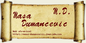 Maša Dumančević vizit kartica